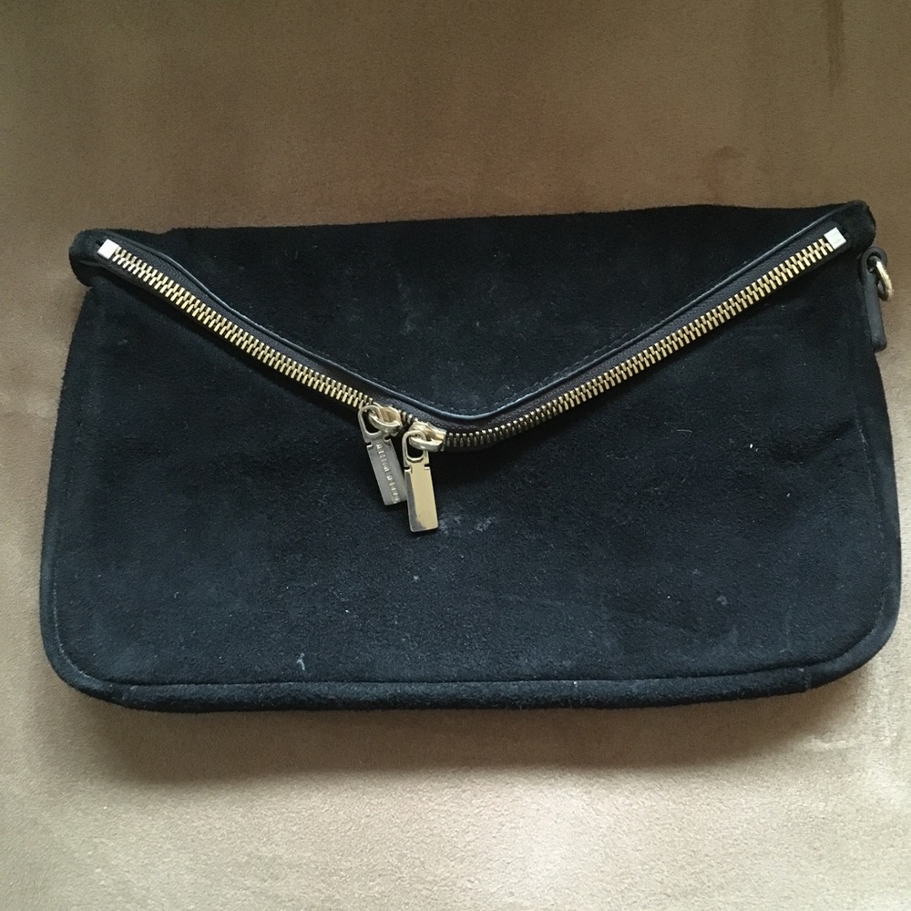 Karen Miller suede clutch